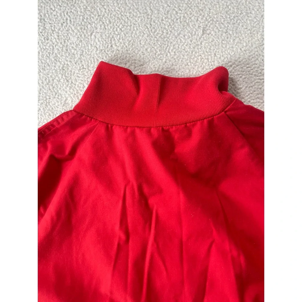 80s Levi's Men Medium Pullover Jacket Red Vintage Quarter Zip Anorak Pocket